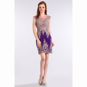 Purple & Gold Dress 1573